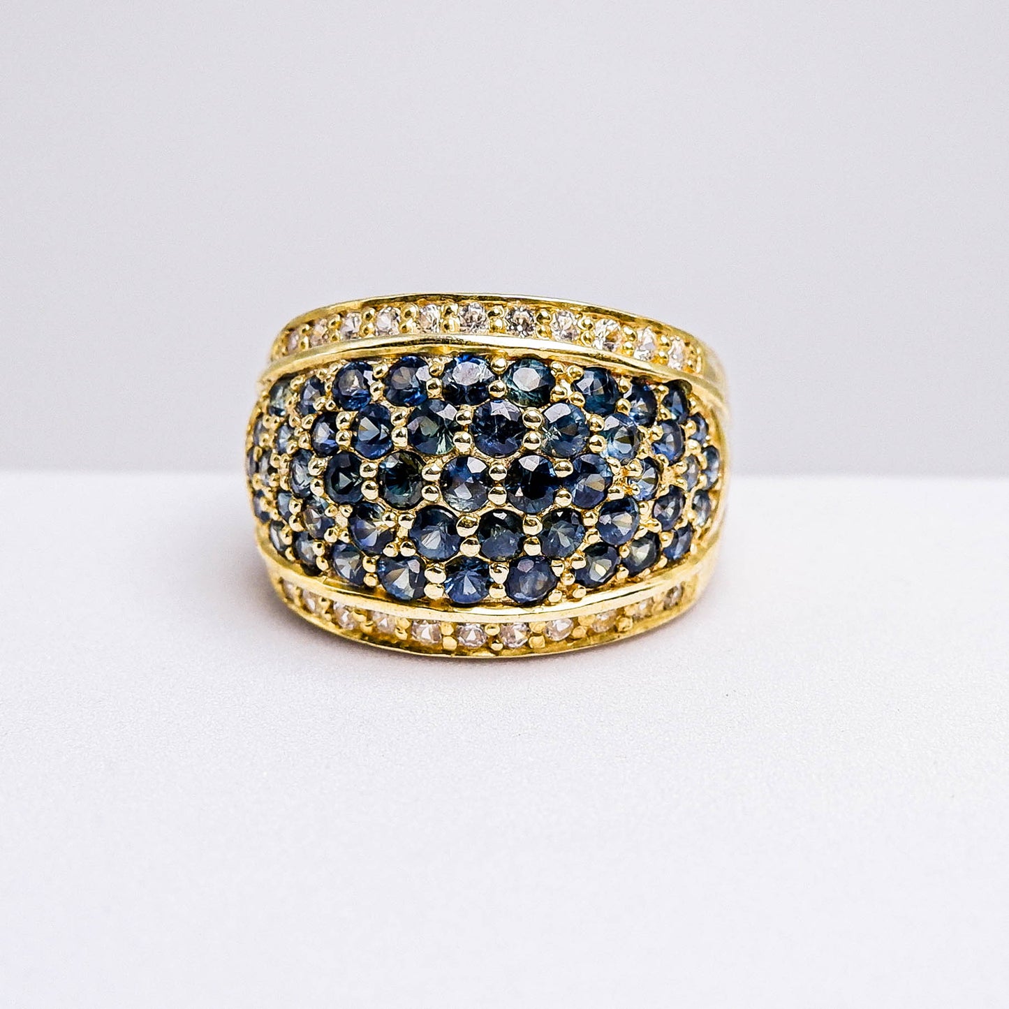 แหวนเงินแท้ 925 ฝังพลอย ไพลิน (Blue Sapphire) + เซอร์คอน (Zircon)
