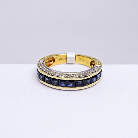 แหวนเงินแท้ 925 ฝังพลอย ไพลิน (Blue Sapphire) + เซอร์คอน (Zircon)