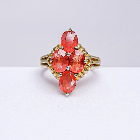 แหวนเงินแท้ 925 ฝังพลอย ออเรนจ์แซฟไฟร์ (Orange Sapphire)