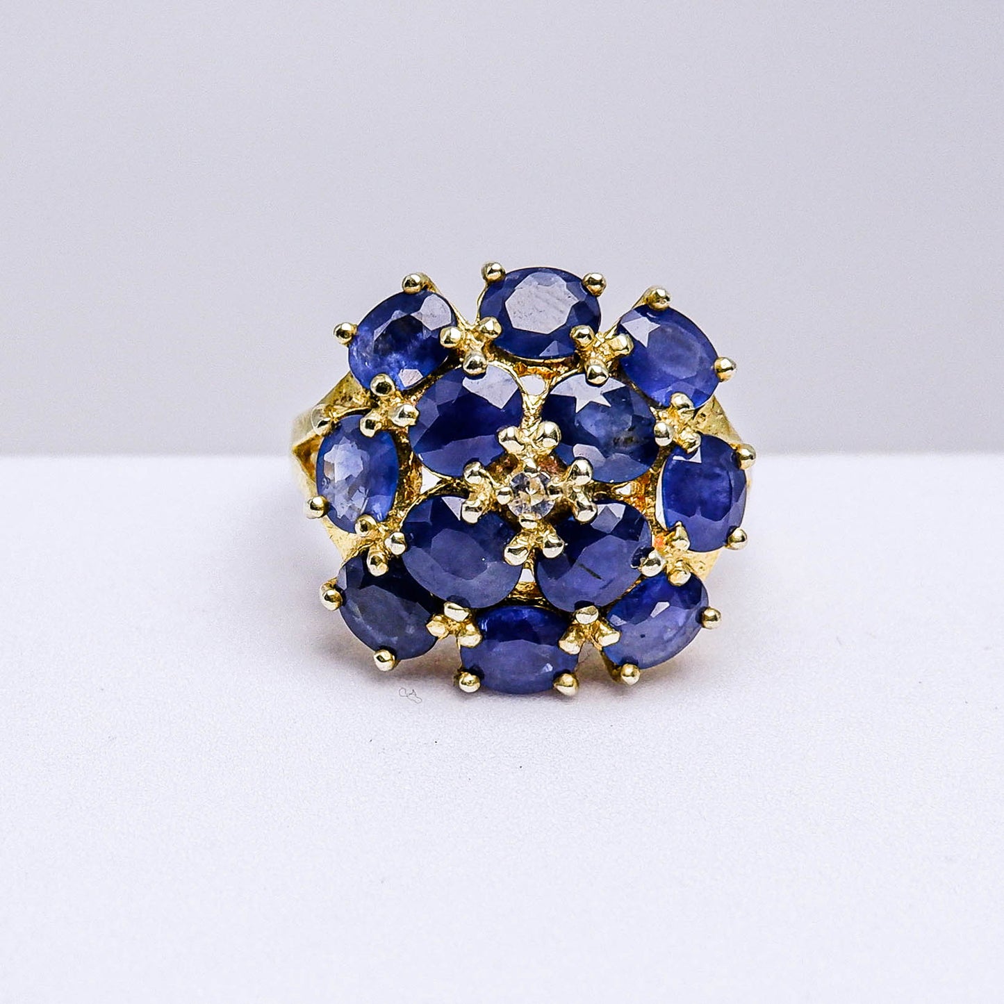 แหวนเงินแท้ 925 ฝังพลอย ไพลิน (Blue Sapphire) + เซอร์คอน (Zircon)
