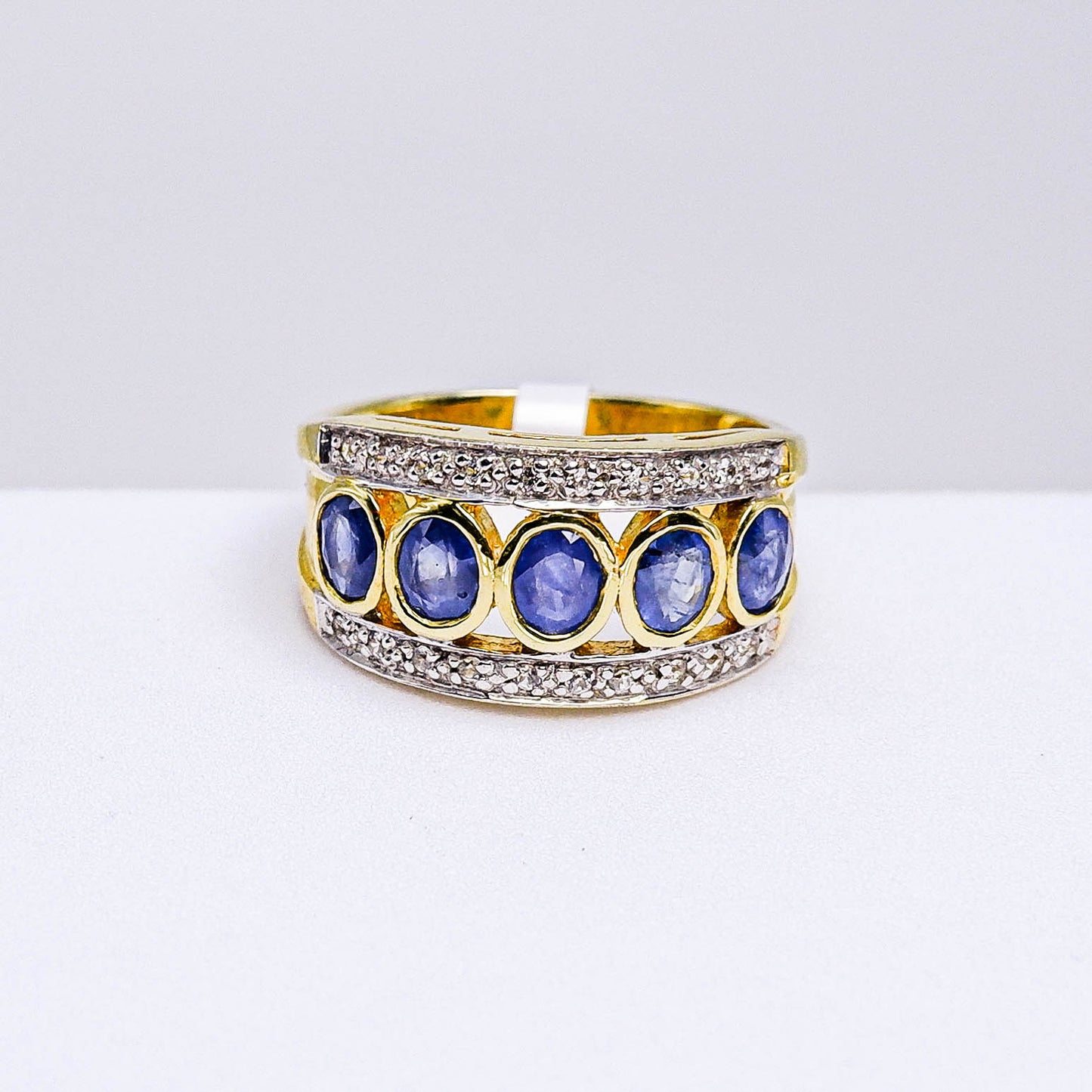 แหวนเงินแท้ 925 ฝังพลอย ไพลิน (Blue Sapphire) + เซอร์คอน (Zircon)