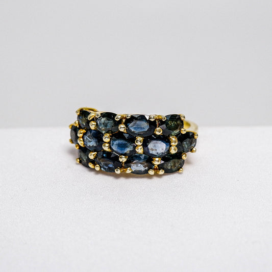 แหวนเงินแท้ 925 ฝังพลอย เขียวส่อง (greensapphire) - Thaigems