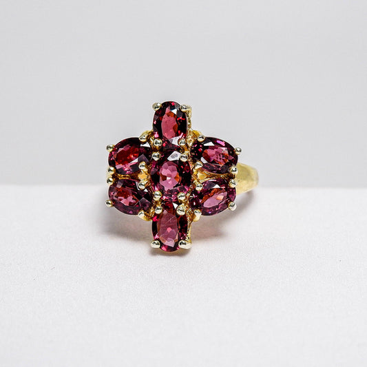 แหวนเงินแท้ 925 ฝังพลอย โรโดไลท์ (Rhodolite) - Thaigems