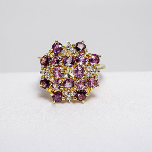 แหวนเงินแท้ 925 ฝังพลอย แซฟไฟร์ไทย (Sapphire) + เซอร์คอน (Zircon) - Thaigems