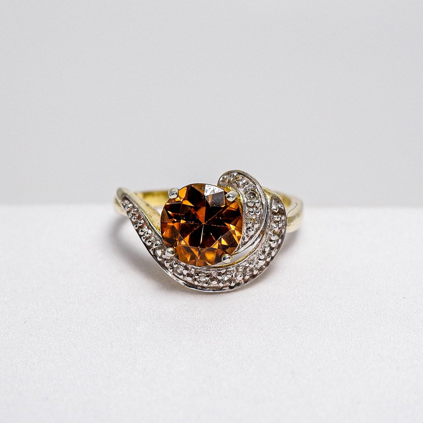 แหวนเงินแท้ 925 ฝังพลอย เพทาย (ดิบ) (Zircon) + เซอร์คอน (Zircon) - Thaigems
