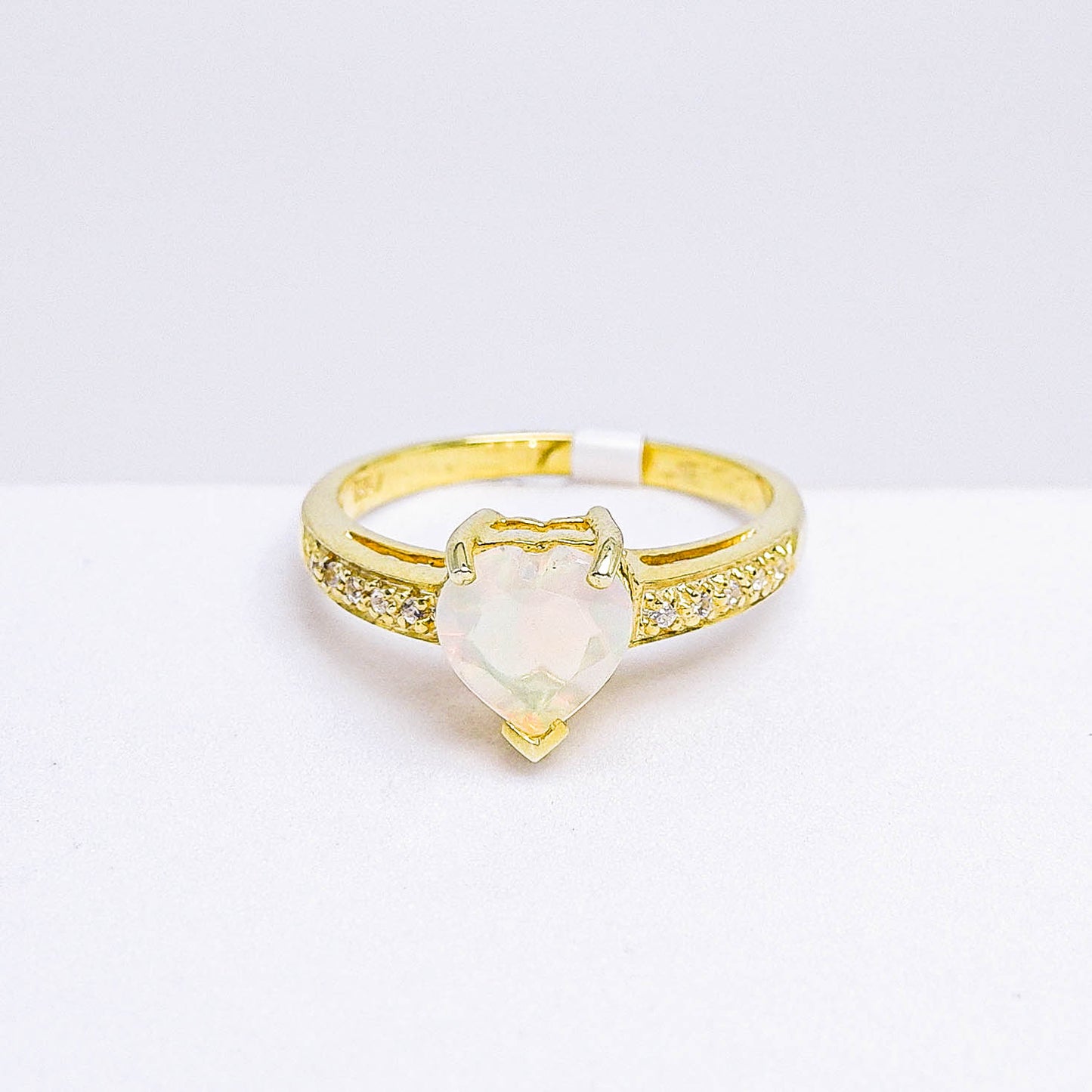 แหวนเงินแท้ 925 ฝังพลอย โอปอล (Opal) + เซอร์คอน (Zircon)