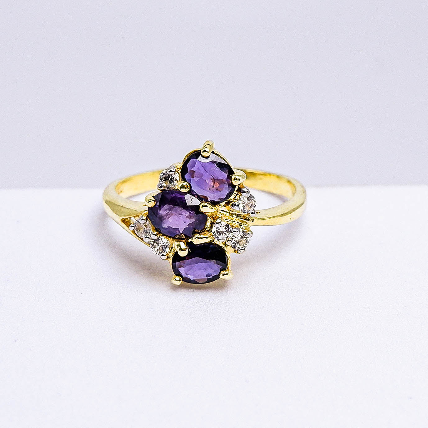 แหวนเงินแท้ 925 ฝังพลอย แซฟไฟร์ไทย (Thai Sapphire) + เซอร์คอน (Zircon)