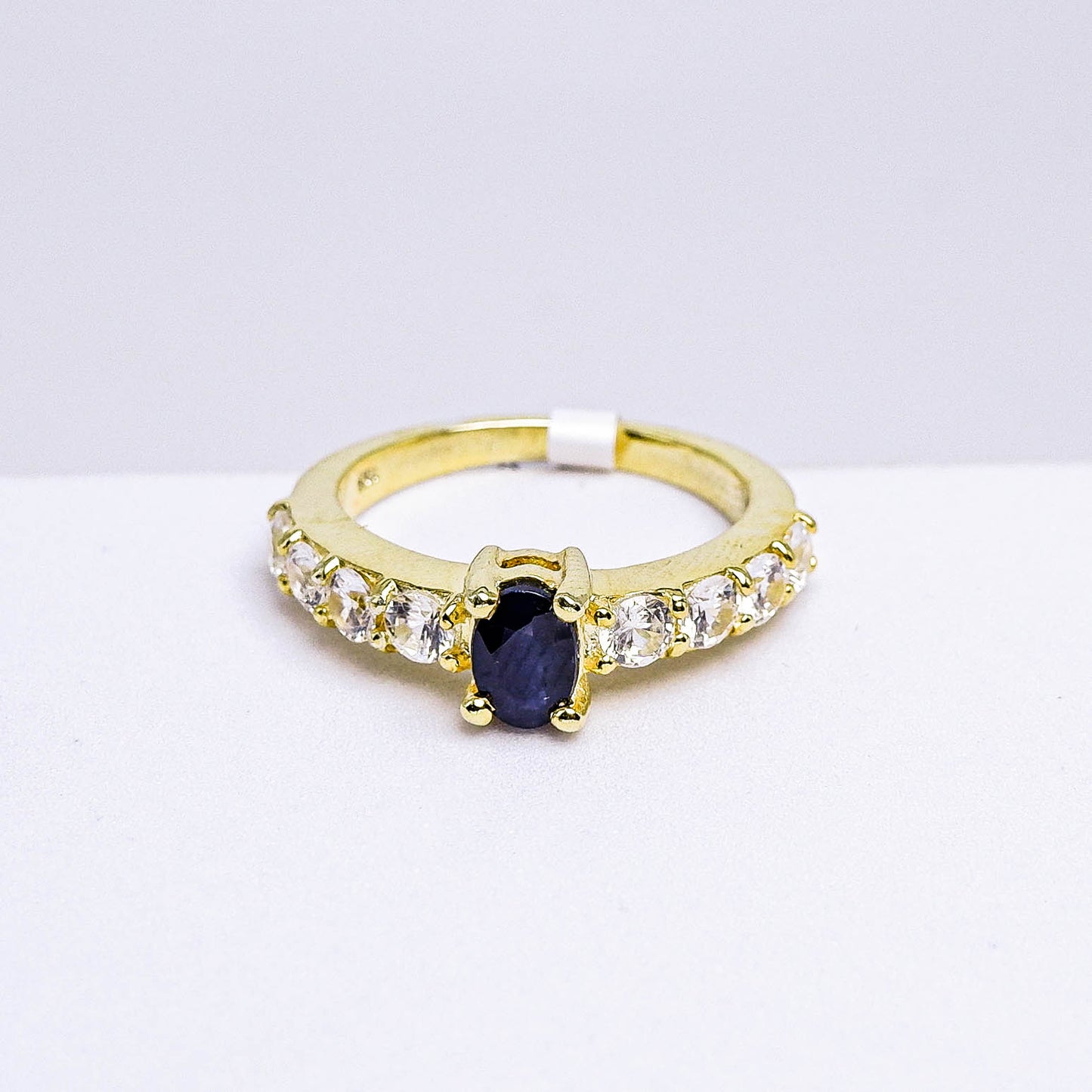 แหวนเงินแท้ 925 ฝังพลอย ไพลิน (Blue Sapphire) + เซอร์คอน (Zircon)