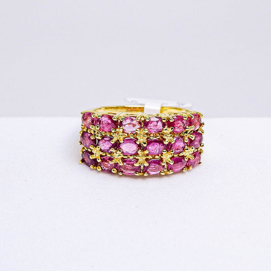 แหวนเงินแท้ 925 ฝังพลอย ทับทิมไทย (Siam Ruby)