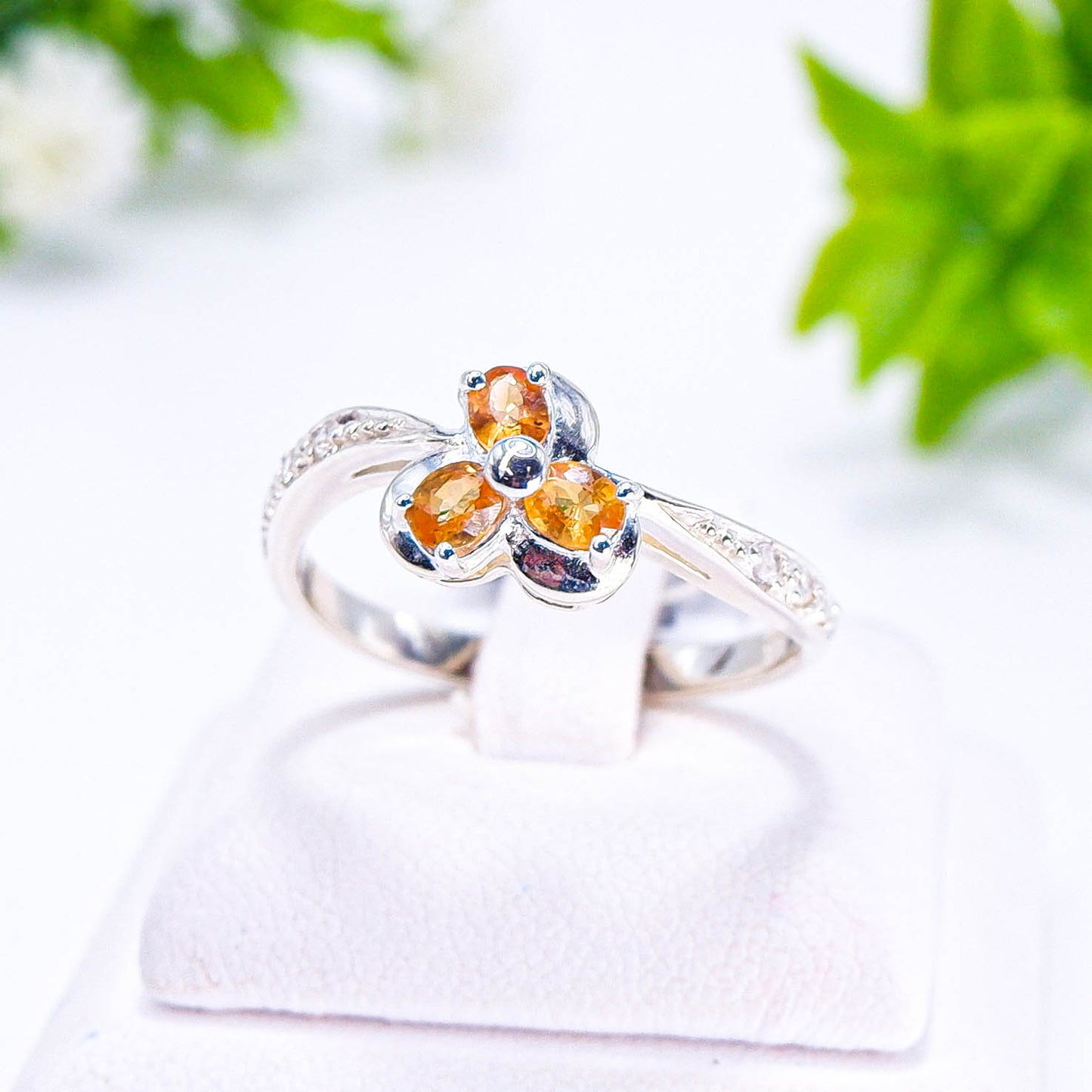 แหวนเงินแท้ 925 ฝังพลอย แซฟไฟร์ (Sapphire) + เซอร์คอน (Zircon)