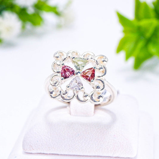 แหวนเงินแท้ 925 ฝังพลอย ทัวมาลีน (Tourmaline)