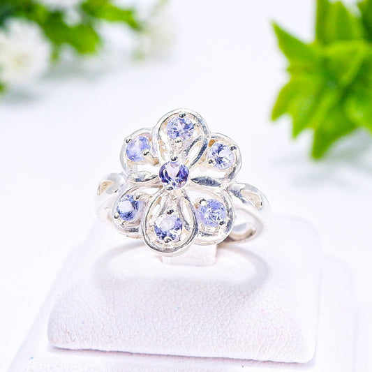 แหวนเงินแท้ 925 ฝังพลอย แทนซาไนท์ (Tanzanite)