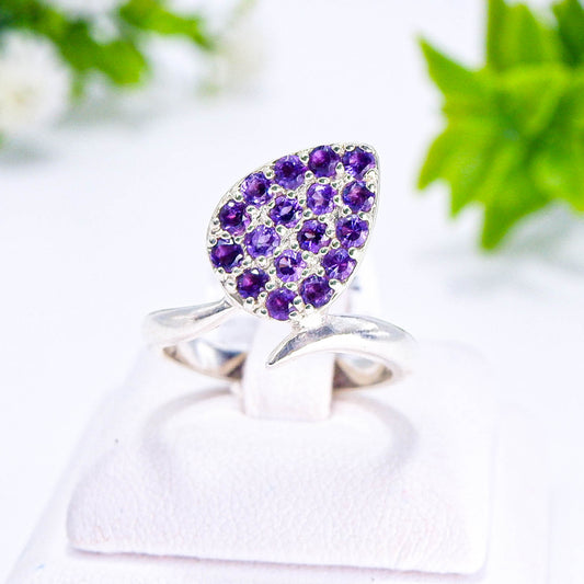 แหวนเงินแท้ 925 ฝังพลอย อเมทิส (Amethyst)