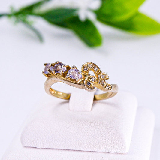 แหวนเงินแท้ 925 ฝังพลอย ทัวมารีน (Tourmaline) + โทพาส (Topaz)