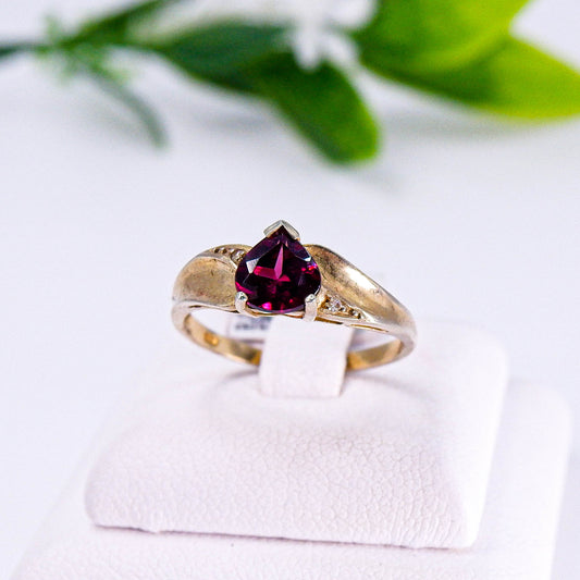 แหวนเงินแท้ 925 ฝังพลอย โรโดไลท์ (Rhodolite) + เซอร์คอน (Zircon)