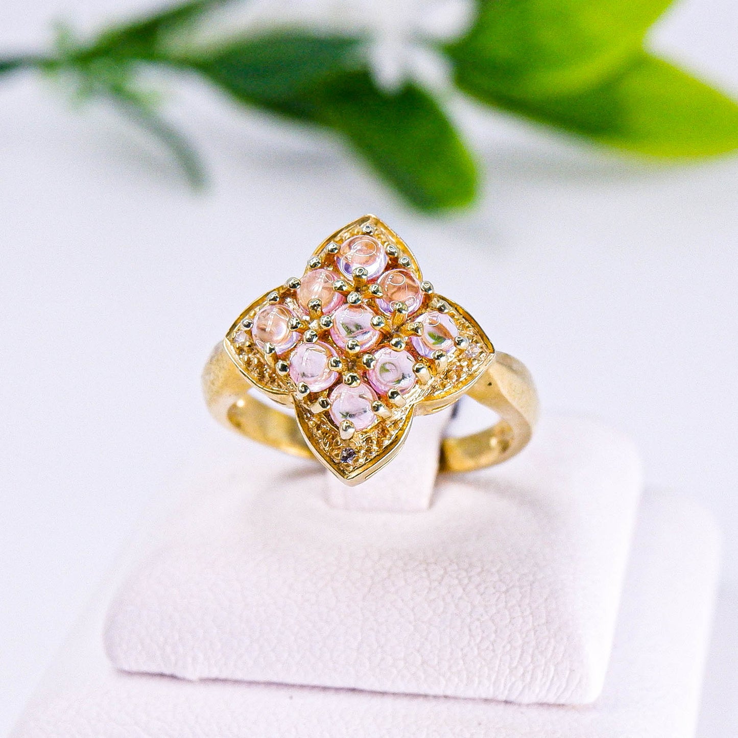 แหวนเงินแท้ 925 ฝังพลอย พิงค์แซฟไฟร์ (Pink Sapphire) + เซอร์คอน (Zircon)
