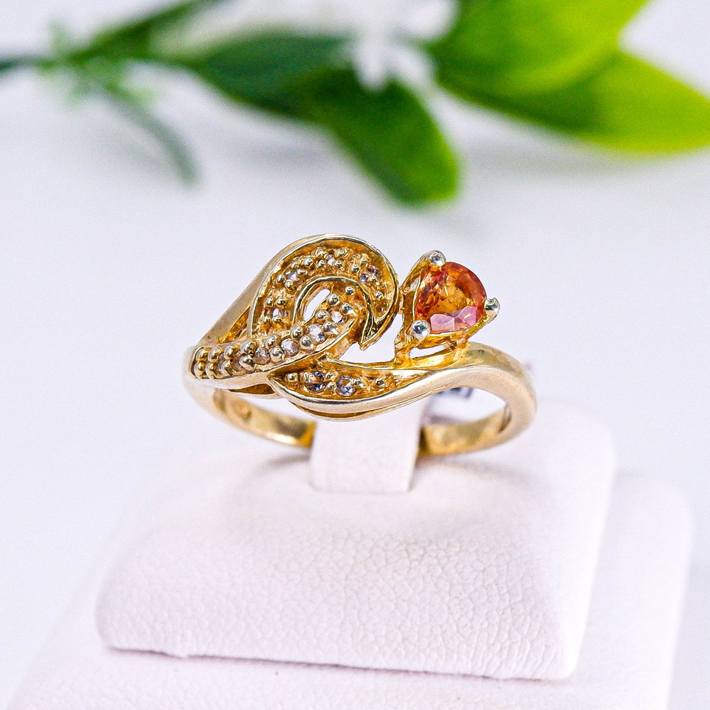 แหวนเงินแท้ 925 ฝังพลอย  แซฟไฟร์ (Sapphire) + ไวท์โทพาส (whitetopaz)