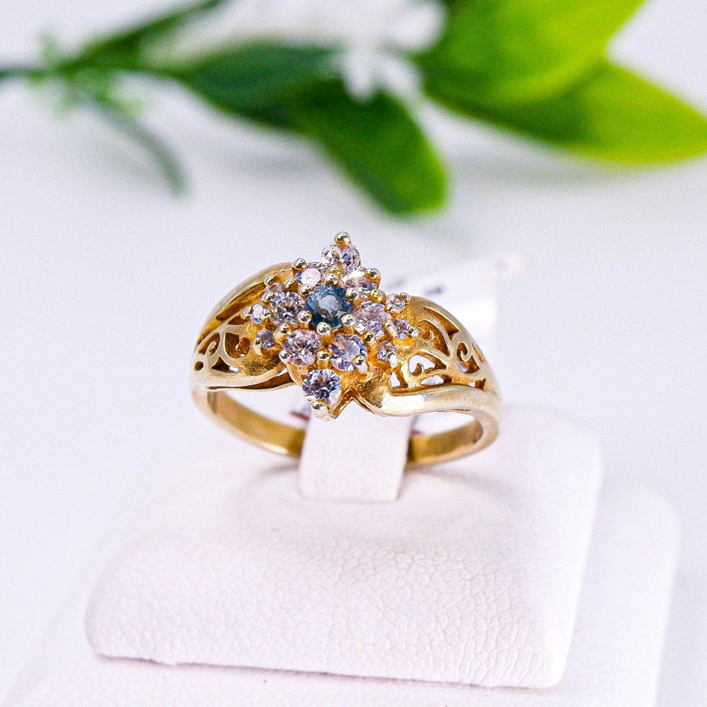 แหวนเงินแท้ 925 ฝังพลอย แซฟไฟร์ (Sapphire) + โทพาส (Topaz)