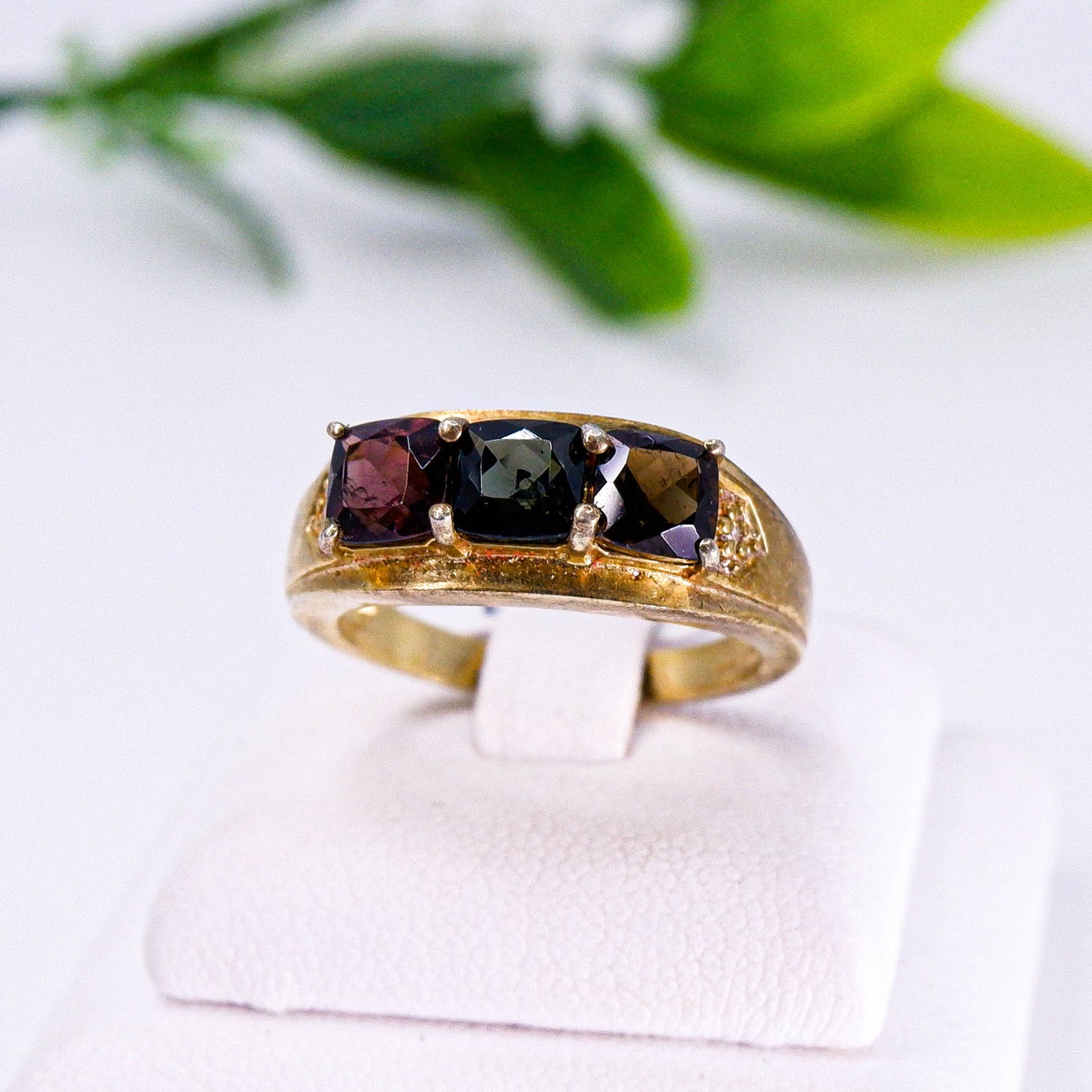 แหวนเงินแท้ 925 ฝังพลอย ทัวมาลีน (Tourmaline) +  เซอร์คอน (Zircon)