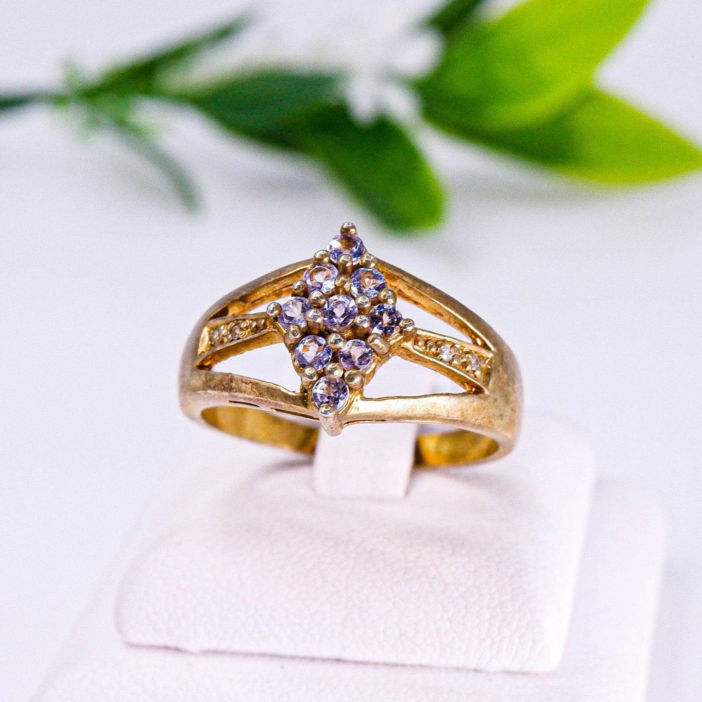 แหวนเงินแท้ 925 ฝังพลอย แทนซาไนท์ (Tanzanite) + ไวท์โทพาส (whitetopaz)