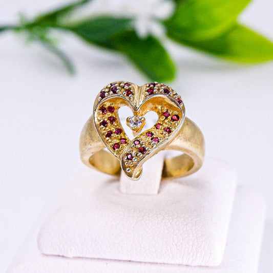 แหวนเงินแท้ 925 ฝังพลอย เรดแซฟไฟร์ (Red Sapphire) + เซอร์คอน (Zircon)