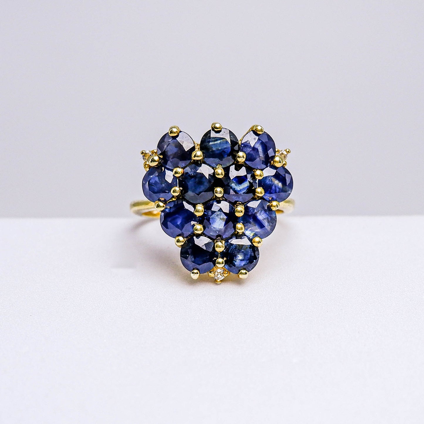 แหวนเงินแท้ 925 ฝังพลอย ไพลิน (Blue Sapphire) + ไวท์โทพาส (whitetopaz)