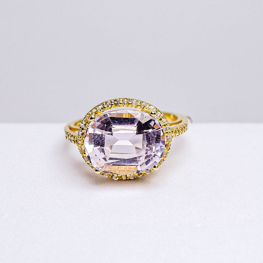 แหวนเงินแท้ 925 ฝังพลอย ทัวร์มาลีน (Tourmaline) + ไวท์แซฟไฟร์ (whitetopaz)