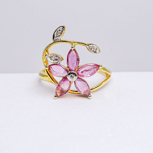 แหวนเงินแท้ 925 ฝังพลอย ทับทิมไทย (Siam Ruby) + เซอร์คอน (Zircon)