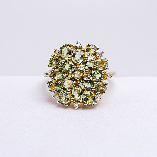 แหวนเงินแท้ 925 ฝังพลอย แซฟไฟร์ (Sapphire) + เซอร์คอน (Zircon)