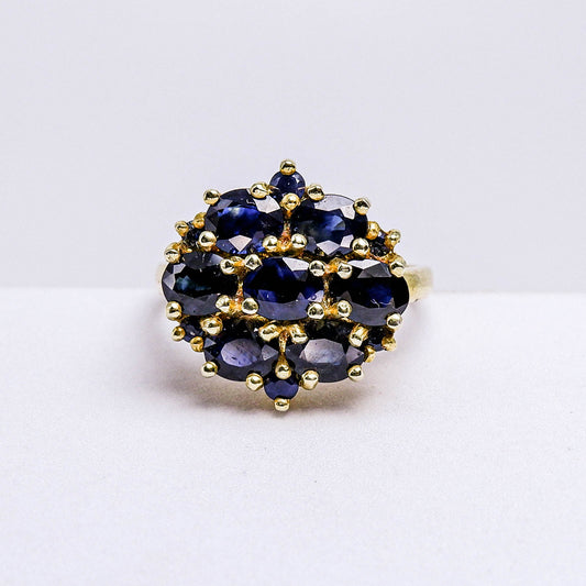 แหวนเงินแท้ 925 ฝังพลอย ไพลิน (Blue Sapphire) + เซอร์คอน (Zircon)