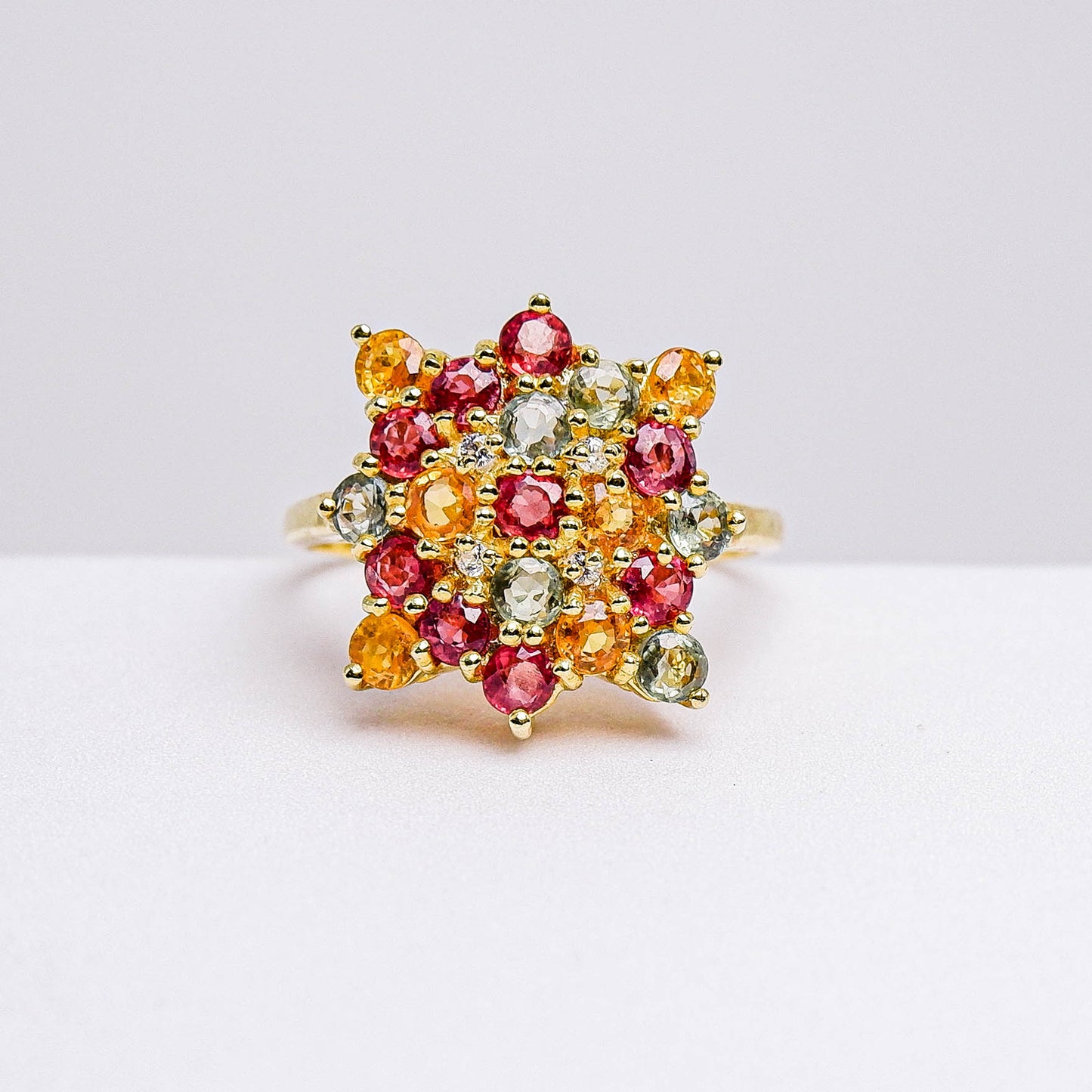 แหวนเงินแท้ 925 ฝังพลอย แซฟไฟร์ ( Sapphire) + เซอร์คอน (Zircon)
