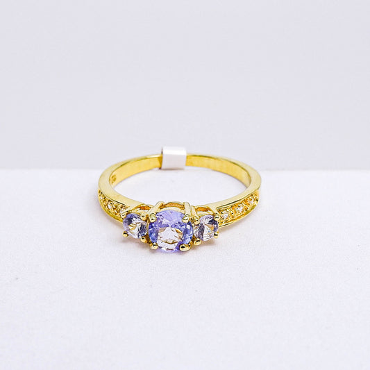 แหวนเงินแท้ 925 ฝังพลอย แทนซาไนท์ (Tanzanite) + เซอร์คอน (Zircon)