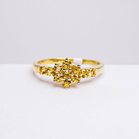 แหวนเงินแท้ 925 ฝังพลอย บุษราคัมบางกะจะ (Yellow Sapphire