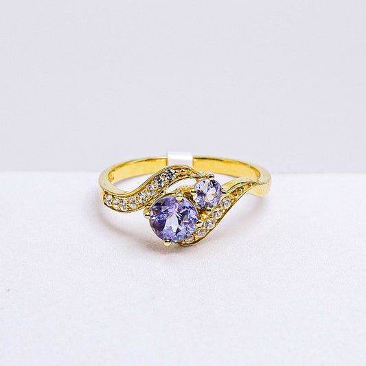 แหวนเงินแท้ 925 ฝังพลอย แทนซาไนท์ (Tanzanite) + เซอร์คอน (Zircon)