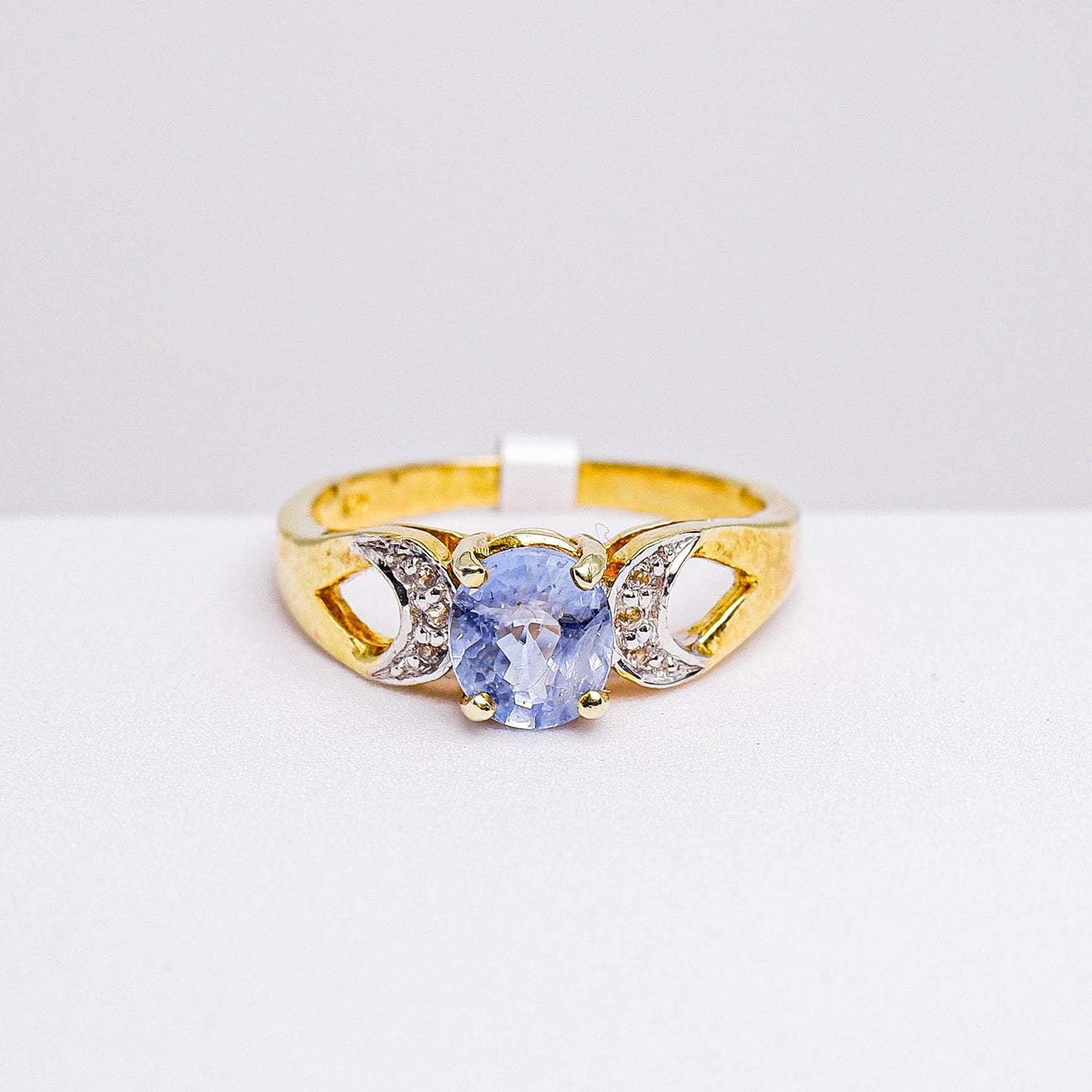 แหวนเงินแท้ 925 ฝังพลอย ไพลินศรีลังกา (Ceylon Sapphire) + ไวท์โทพาส (whitetopaz)