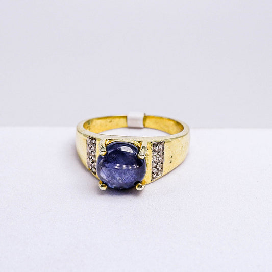 แหวนเงินแท้ 925 ฝังพลอย ไพลิน (Blue Sapphire) + เซอร์คอน (Zircon)