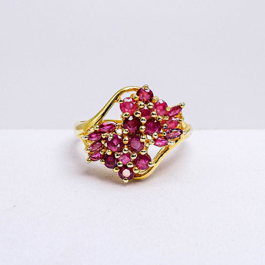 แหวนเงินแท้ 925 ฝังพลอย ทับทิมไทย (Siam Ruby)