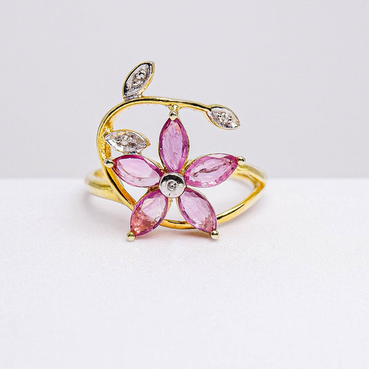 แหวนเงินแท้ 925 ฝังพลอย ทับทิมไทย (Siam Ruby) + เซอร์คอน (Zircon)