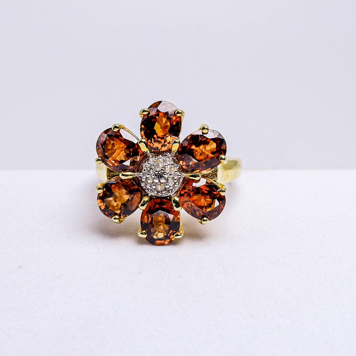 แหวนเงินแท้ 925 ฝังพลอย เพทาย (ดิบ) (Natural Zircon) + เซอร์คอน (Zircon)