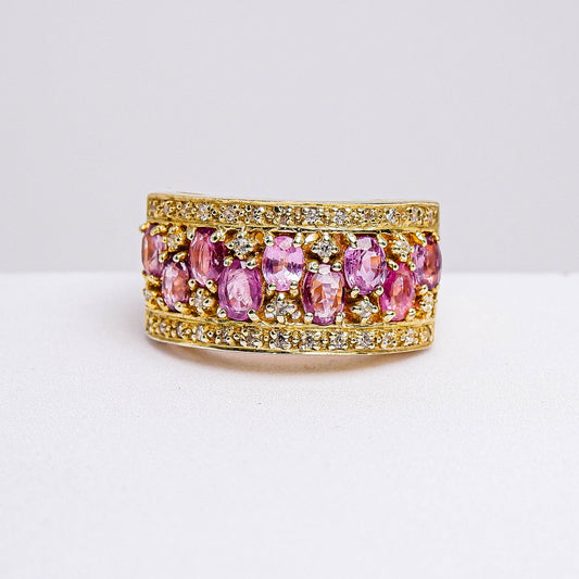 แหวนเงินแท้ 925 ฝังพลอย ทับทิมไทย (Siam Ruby) + เซอร์คอน (Zircon)