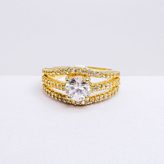 แหวนเงินแท้ 925 ฝังพลอย เพทายขาว (White Zircon) + ไวท์โทพาส (whitetopaz)