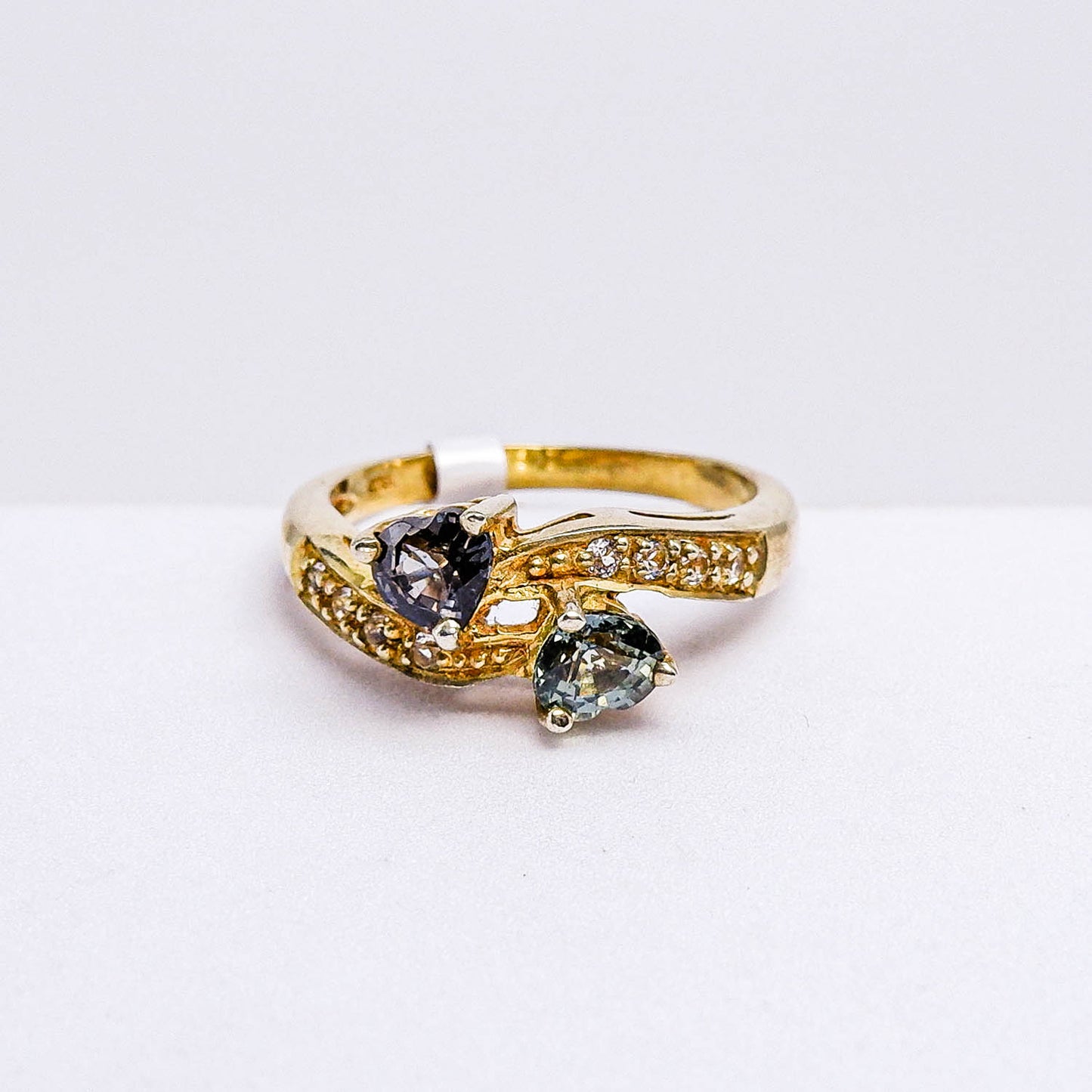 แหวนเงินแท้ 925 ฝังพลอย แซฟไฟร์แทนซาเนีย (Songea Sapphire) + เซอร์คอน (Zircon)