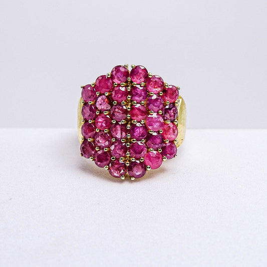 แหวนเงินแท้ 925 ฝังพลอย ทับทิมไทย (Siam Ruby) + เซอร์คอน (Zircon)