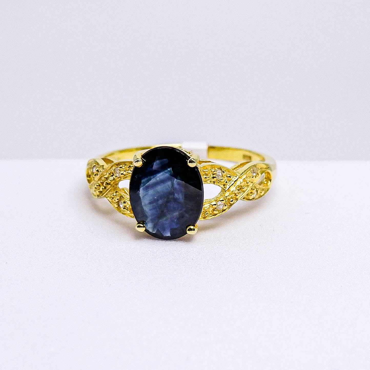 แหวนเงินแท้ 925 ฝังพลอย ไพลิน (Blue Sapphire) + เซอร์คอน (Zircon)