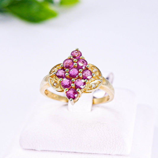 แหวนเงินแท้ 925 ฝังพลอย ทับทิมไทย (Siam Ruby) + ไวท์โทพาส (whitetopaz)