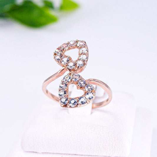แหวนเงินแท้ 925 ฝังพลอย บลูโทพาส (Blue Topaz) + ไวท์โทพาส (whitetopaz)
