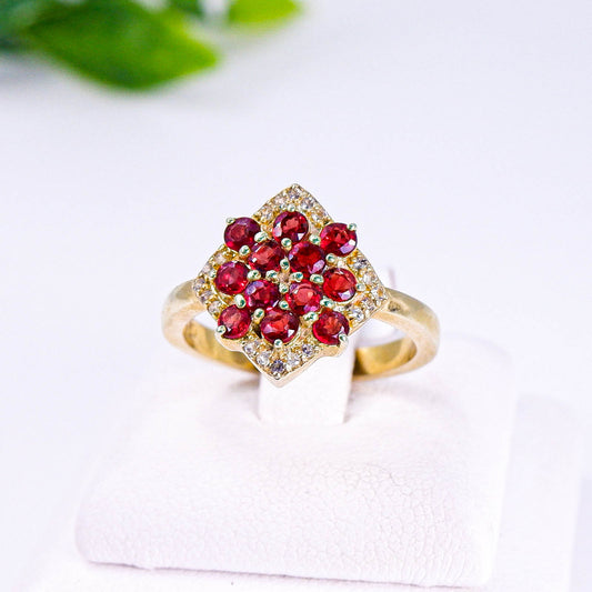 แหวนเงินแท้ 925 ฝังพลอย แซฟไฟร์ซองเจีย (Songea Sapphire) + ไวท์โทพาส (whitetopaz)
