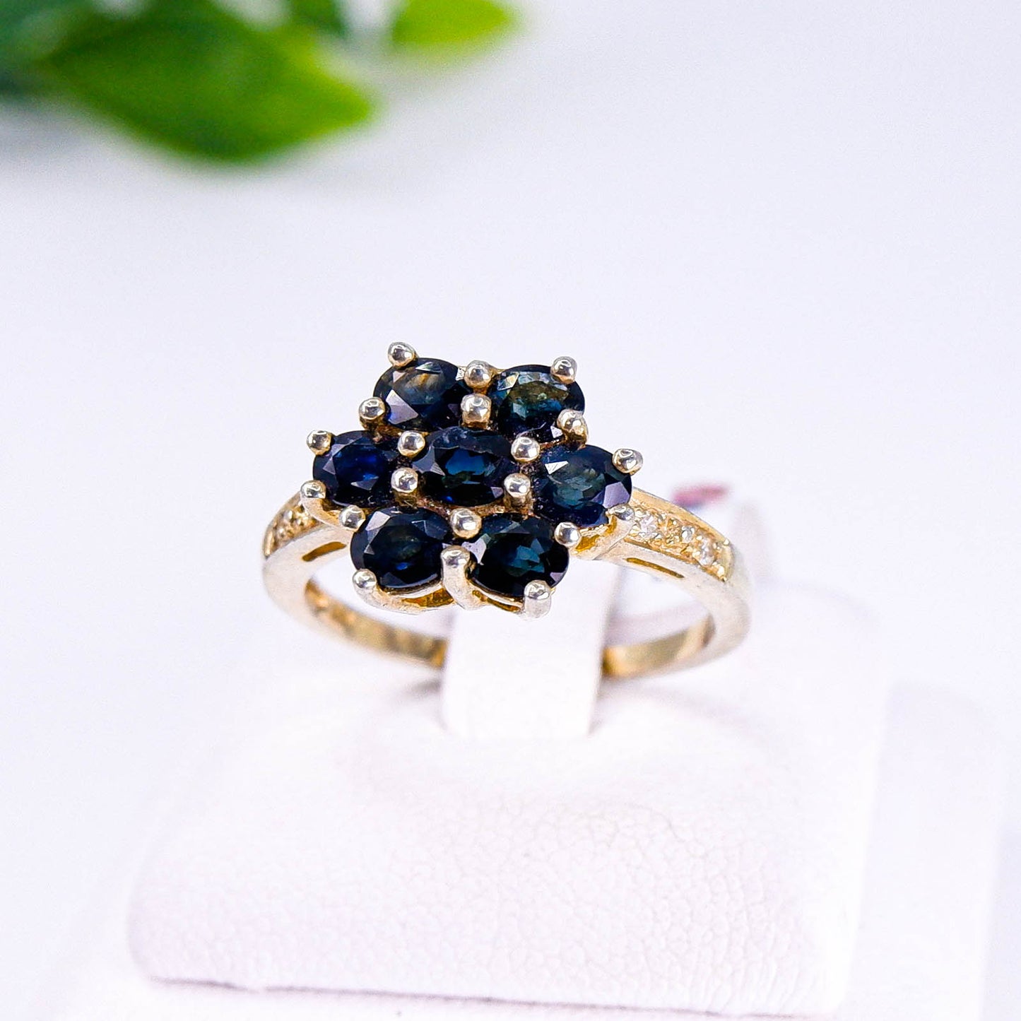 แหวนเงินแท้ 925 ฝังพลอย  แฟนซีรวม (Fancy Sapphire) + เซอร์คอน (Zircon)