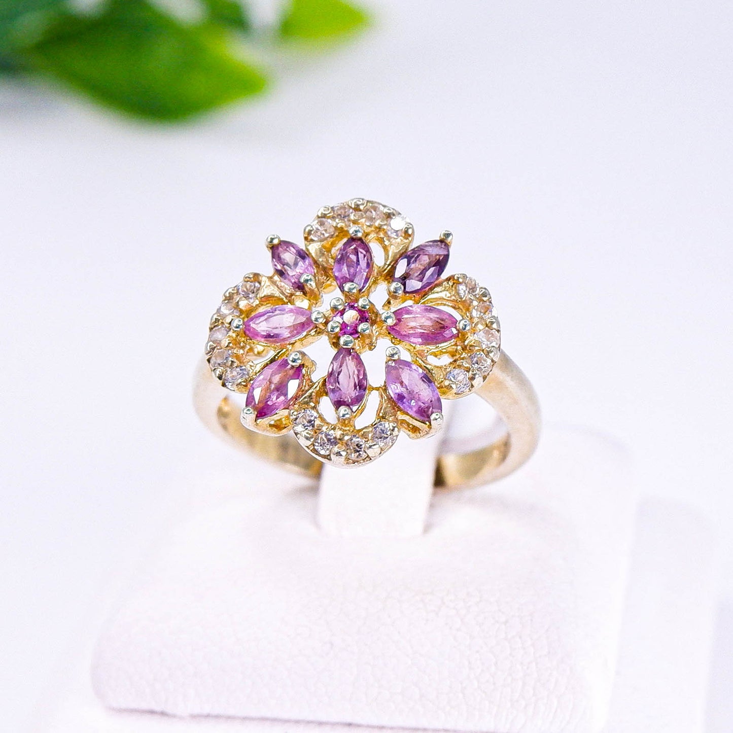 แหวนเงินแท้ 925 ฝังพลอย แซฟไฟร์ไทย (Thai Sapphire) + เซอร์คอน (Zircon)