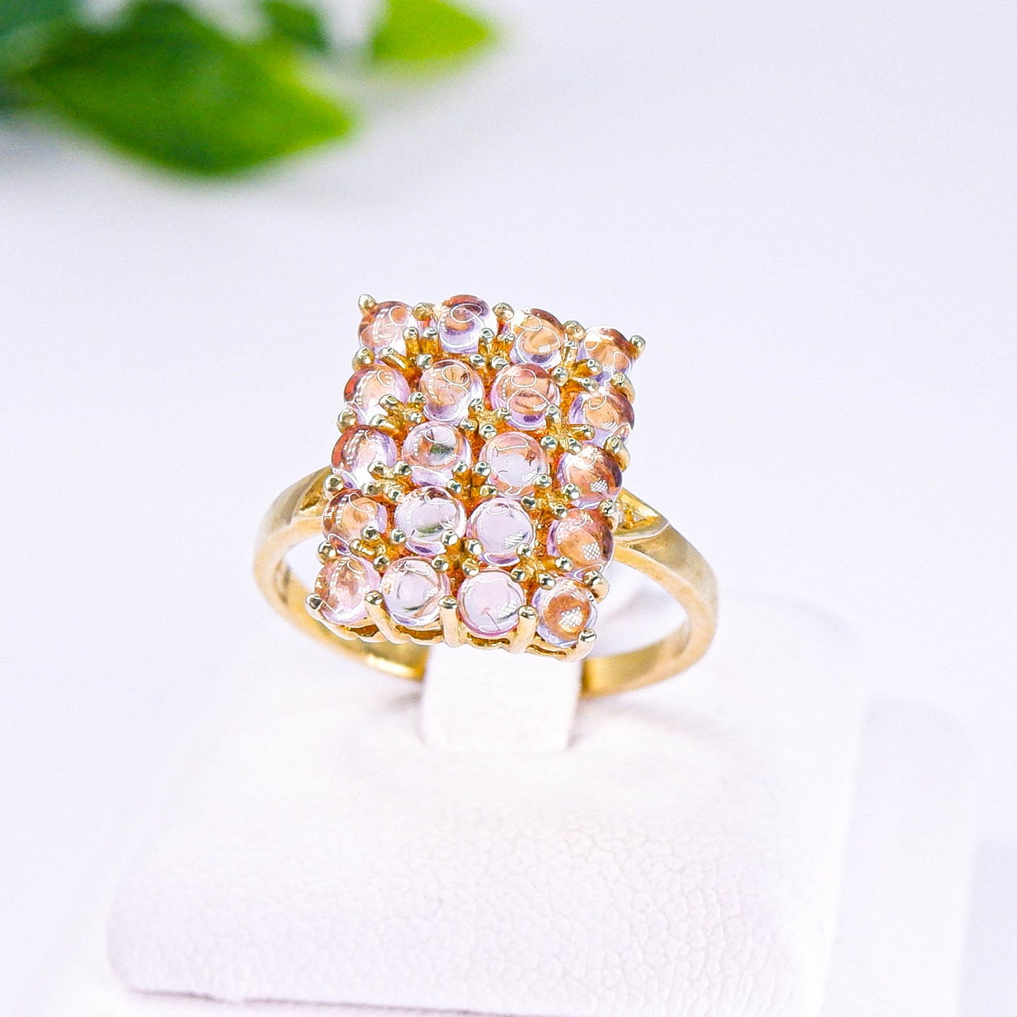 แหวนเงินแท้ 925 ฝังพลอย พิงค์แซฟไฟร์ (Pink Sapphire) + เซอร์คอน (Zircon)